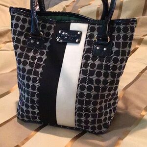 Kate Spade Classic Mono Black Cream Green Handbag